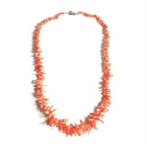 Pink Angel Skin Momo Branch Coral Necklace - 24"